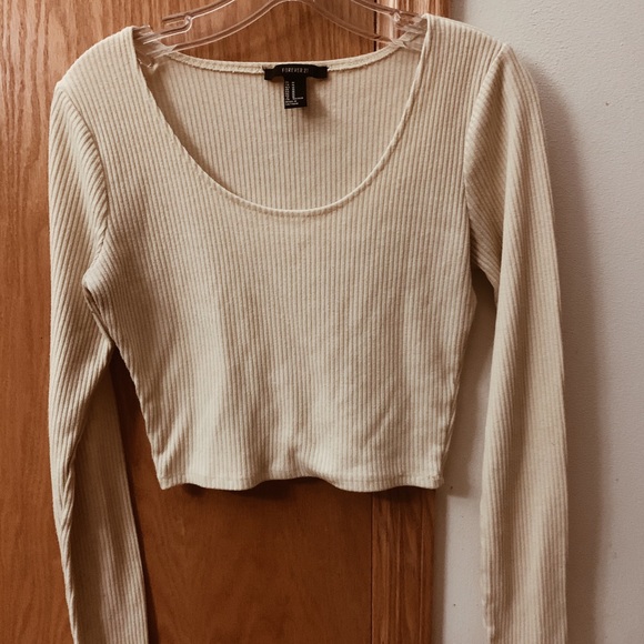 Yellow Long Sleeve Cropped Top - Picture 1 of 1